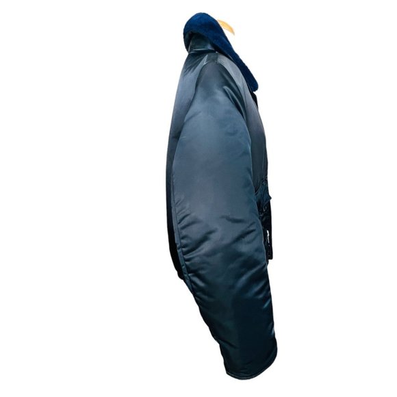 Horace Small Tuffy Jac Police Jacket Black Nylon w/Faux Fur Collar Vintage 40L - Picture 5 of 9